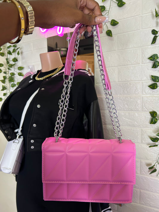 Baby pink chain bag